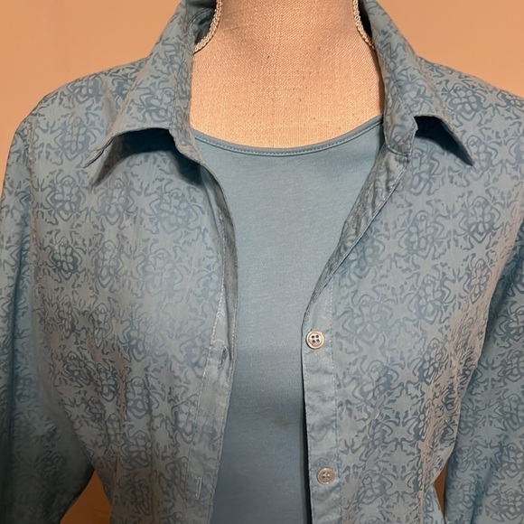 Croft & Barrow , new (set)aqua blouse with matching t shirt. X large - Picture 2 of 7